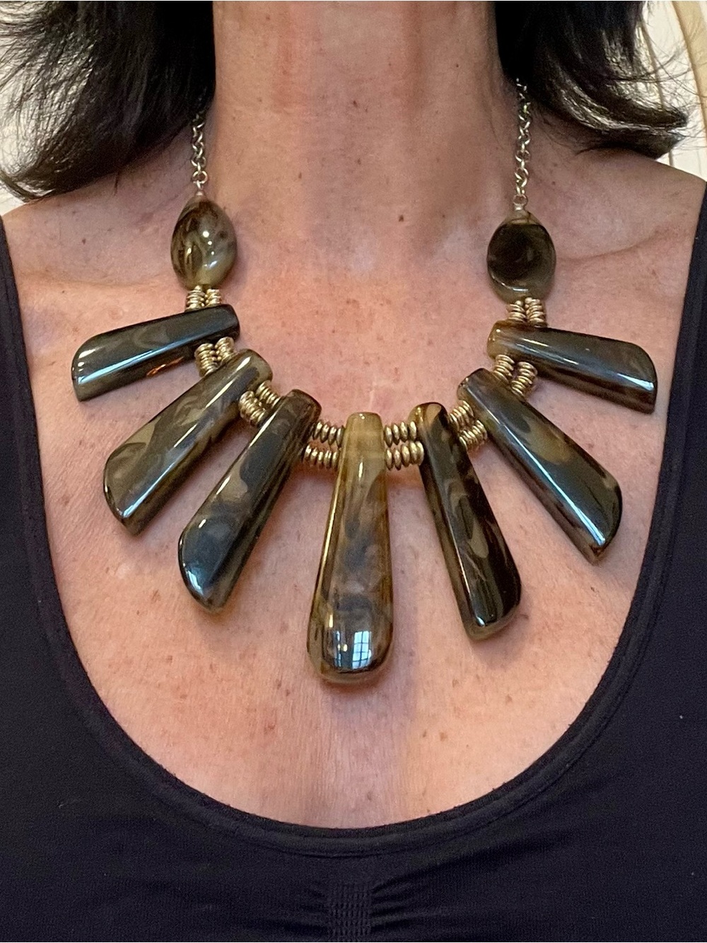 Tortoise Shell Image Statement Choker